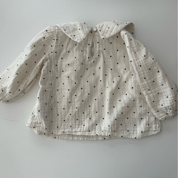 H&M 18M Polka Dot Cream Kids Shirt - Picture 3 of 3
